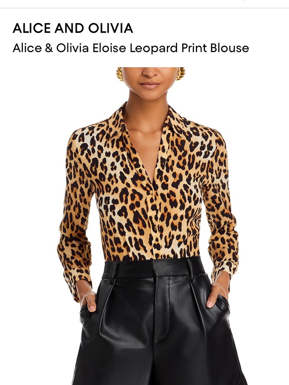 NWOT ALICE & OLIVIA ELOISE BLOUSE L